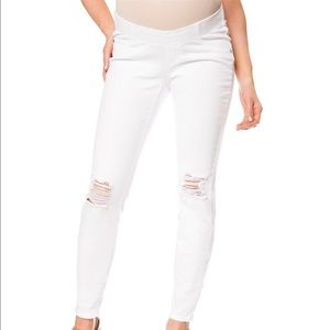 Maternity White Distressed Jeans 👖